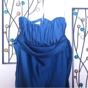 David's Bridal blue bridesmaid dress